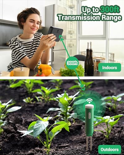 Dr.Meter Temperature/Light/Time/Soil 4-in-1 Soil Moisture Meter