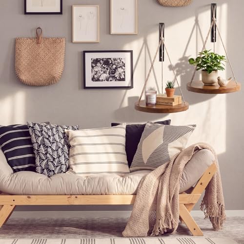 Xuhal 2 Set Hanging Plant Shelf with Hooks Macrame Plant Hanger Indoor