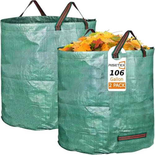 2-Pack 106 Gallon Standable Reusable Yard Waste Leaf Bags with 4 Handles - style: Pack of 2