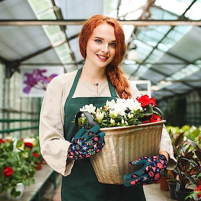 Bamllum Gardening Gloves for Women, Leather Garden Gloves - color: Shuicailv