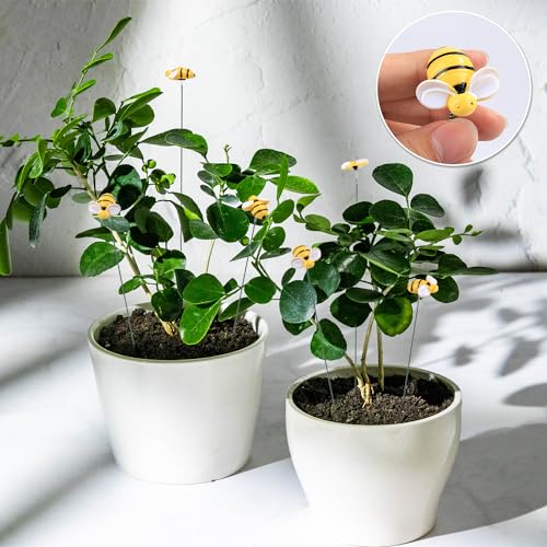 NQEUEPN 20pcs Bee Garden Stakes Decor, Resin Bee Yard Stakes Vivid Garden