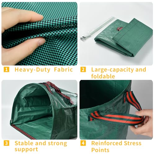 52 Gallon Reusable Yard Waste Bags, 3 Pack, Dustpan Style Leaf Bags - size: 52 Gallon