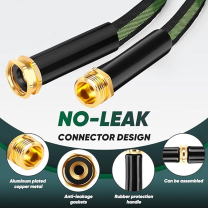 CXEZSIK Garden Hose 50ft Lightweight Non-Expanding No-Knot (Black Green) - color: Black Green, size: 50FT