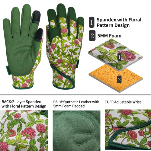 Cute Pattern Gardening Gloves,Thornproof Garden Glove,Gardener Gift - color: 1 Pair Per Pack-green, size: Large