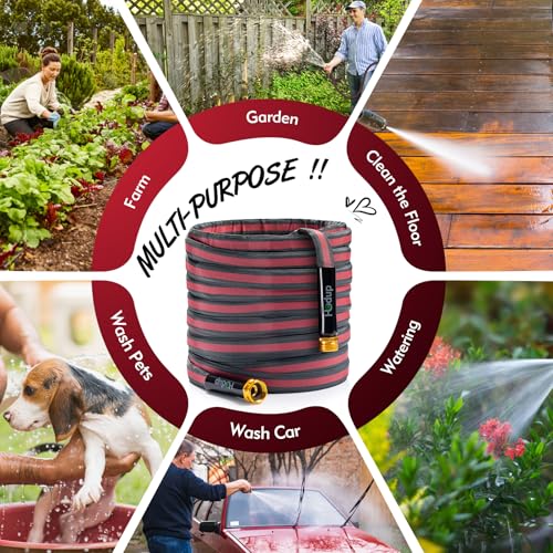 Flexible Lightweight Garden Hose 75 FT - color: Gray/Red, size: 75 FT