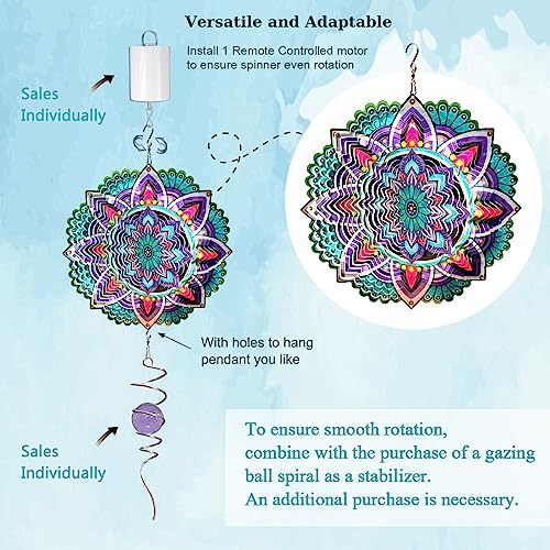 Wind Spinner Mandala Jasmine, Stainless Steel Wind Spinners - color: Mandala Jasmine