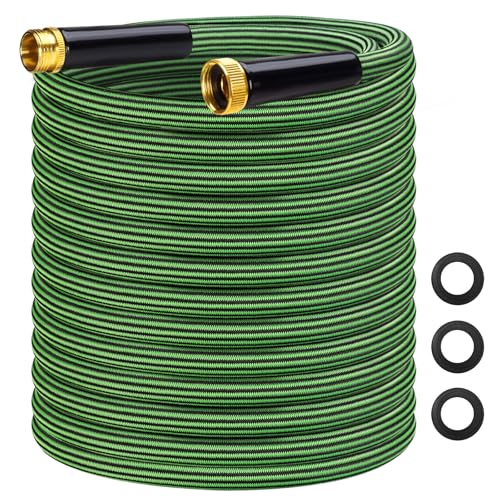 Garden Hose 25 ft Flexible Non-Expandable Water Hose Kink-Free Ultra Lightweight Leak-Proof Durable Portable Wear-Resistant Hoses Pipe with 3/4" Strong Fittings for Outdoor Yard Lawn Car Wash - size: 25FT