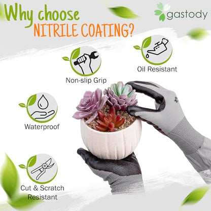 Long Sleeve Gardening Gloves for Women & Men, Long Cuff Garden Gloves - color: Black and Grey, size: Small