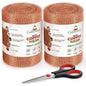Copper Mesh Roll for Rodent Control, 4 in x 16 ft, Rustproof, 2-Pack - size: 4in x 16ft Pack of 2
