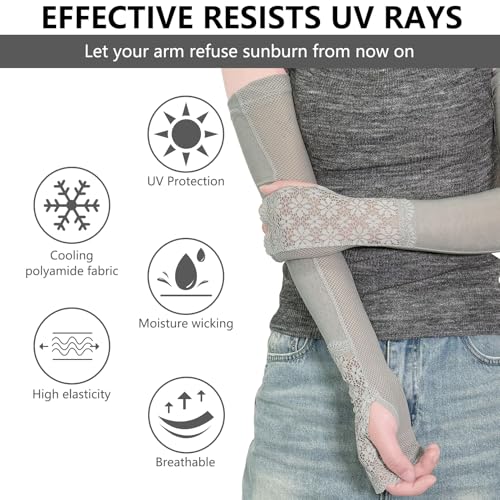 Sun Protection UV Sleeve, Ice Silk Arm Sleeves for Women