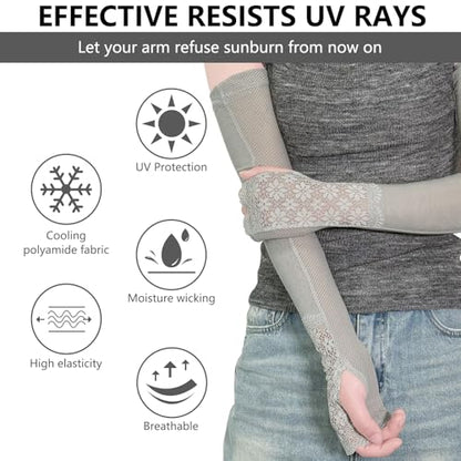 Sun Protection UV Sleeve, Ice Silk Arm Sleeves for Women