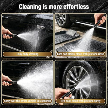 2026 Upgrade Heavy Duty High Pressure Hose Nozzle - Adjustable Booster Home High Pressure Car Wash Water Gun with Booster Nozzle, Portable Water Hose Nozzle Lawn, Garden, and Plant Watering (2pcs)