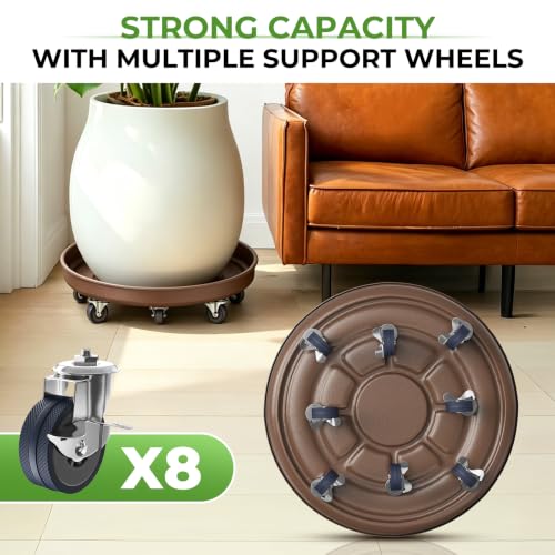 23 inch Plant Saucer Rolling Metal Extra Large Plant Caddy, 600 Lb Capacity - size: 1 PACK 23 INCH