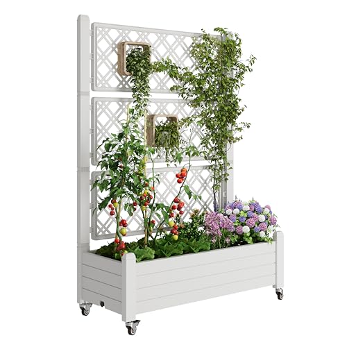 Fancyango Raised Garden Bed with Wheels 61.2" H -Ashen - color: Ashen, size: 61.2"H