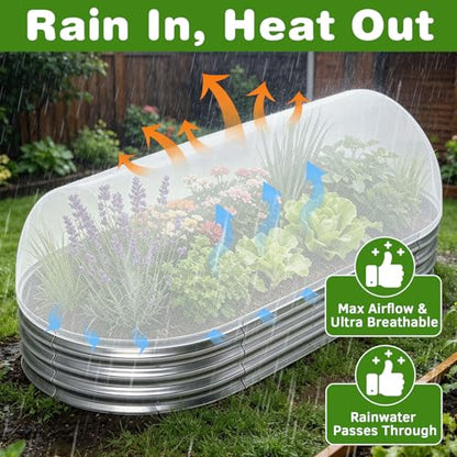 2 Pack Taller Garden Netting for 4x2FT Raised Beds with 10 Secured Clips - color: 4×2×1ft
