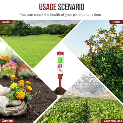 Digital pH Meter with Calibration Kits for Soil Water Food