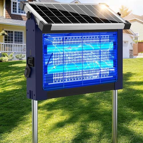 ZECHUAN Solar Bug Zapper Outdoor, Rechargeable Mosquito Zapper - color: Blue