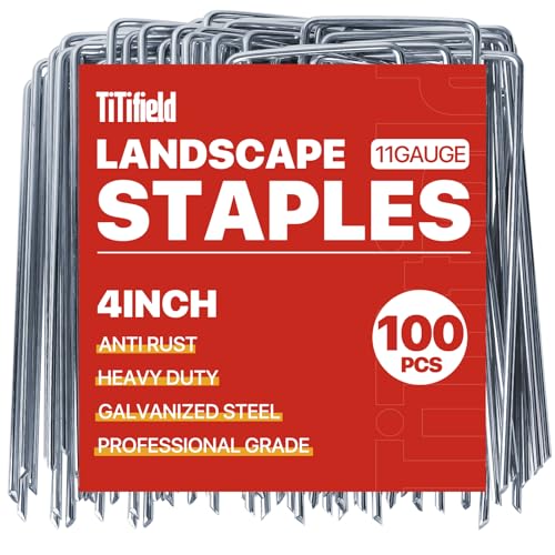 4 Inch Landscape Staples Galvanized Garden Stakes 100 Pack - size: 4inch100pcs