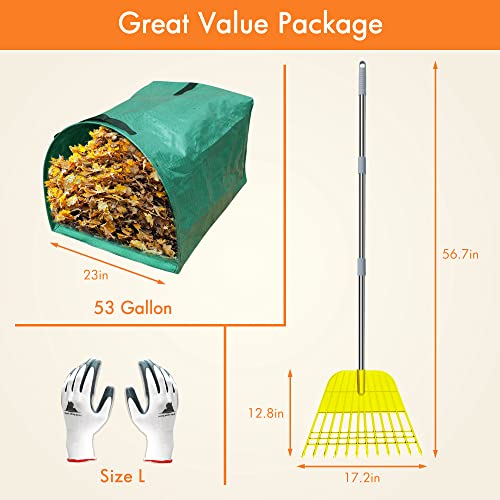 Gardzen 12 Tines Gardening Leaf Rake - style: Rake