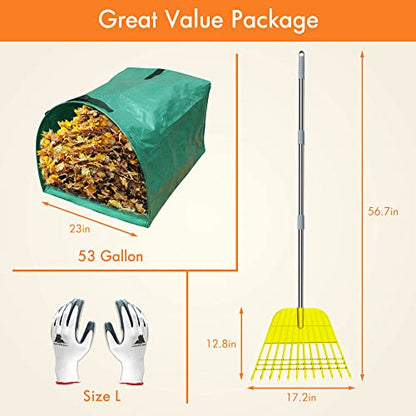 Gardzen 12 Tines Gardening Leaf Rake - style: Rake