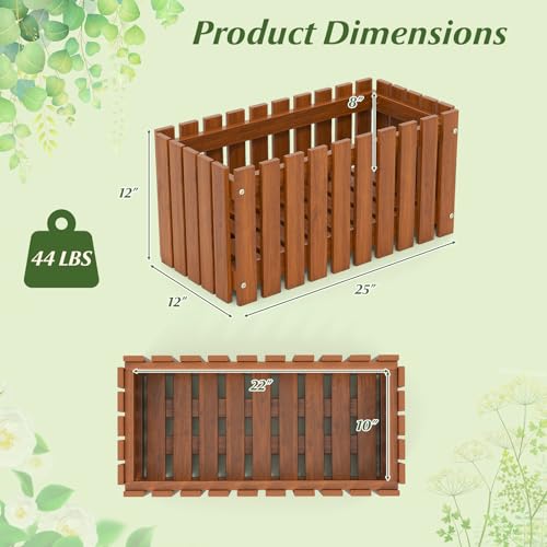 HAPPYGRILL Slat Style Wooden Raised Garden Bed