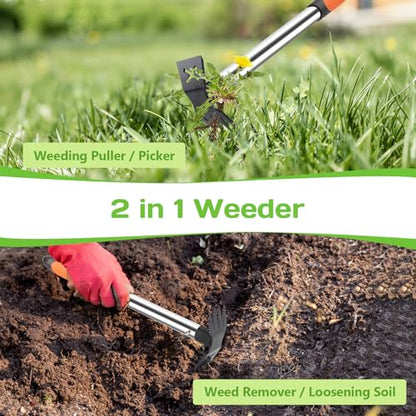 Upgraded Weed Puller, 17" Portable Garden Weed Pulling Tool - size: Small