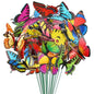 Augshy 75 Pcs Butterfly Decoration Stakes Garden Butterfly Wing Width 3.5in Ornaments for Indoor/Outdoor Christmas Decor - style: Single Layer