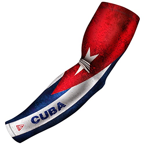 B-Driven Sports Sleeve Pro-Fit - Patriotic Arm Sleeve - USA, Cuba, Mexico, Israel, Canada, Venezuela, Dominican Rep. - Single - color: Cuba, size: XXX-Small (Youth Standard)