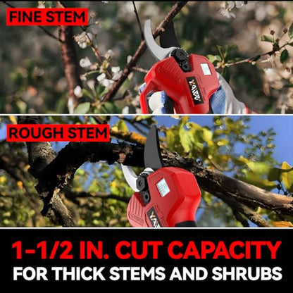 Electric Pruning Shears for Milwaukee M18 Battery, Portable Cordless Pruning Shears with LCD Display＆SK5 Blades, Adjustable Cutting Diameter 0.8-1.2 Inch for Gardening Tree Pruning(Tool Only) - style: For Milwaukee