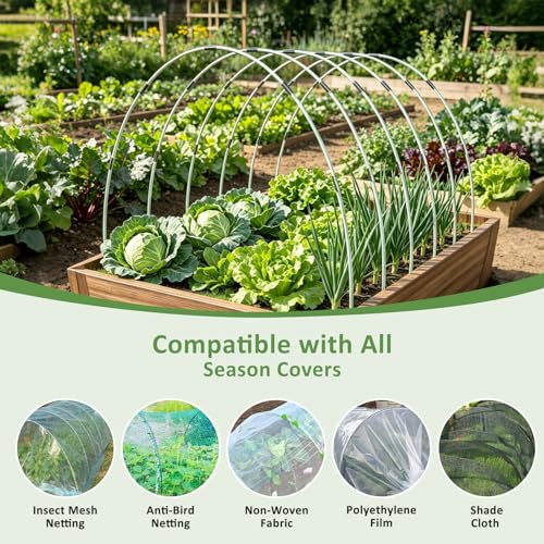Greenhouse Hoops for Raised Beds, 36Pcs Fiberglass Garden Hoops Grow Tunnel - size: 36 Pcs