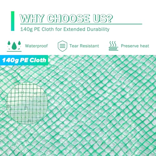 Aoodor 20'X10'X7' Greenhouse Replacement Cover - size: 20'X10'X7'