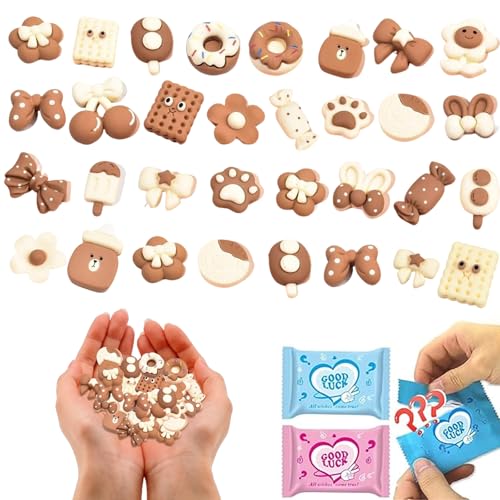 50PCS Coffee Brown Food Resin Blind Bags: Mini Cute Charms for Crafts, DIY Phone Case Decorations, Scrapbooking & Resin Miniatures - color: Coffee