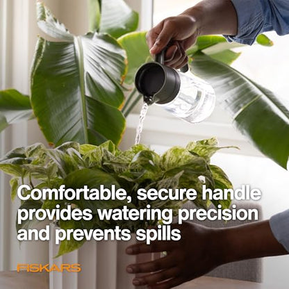 Fiskars 17oz Glass Watering Can for Indoor Plants, Easy Fill Top, Clear - size: Carafe