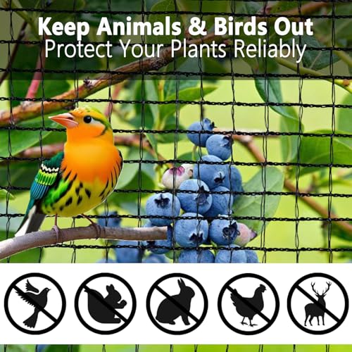 POYEE 7.5x100ft Deer Fence Netting, 1/2-inch Square Mesh Bird Netting - size: 7.5x100ft