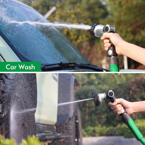 RESTMO Heavy Duty Hose Nozzle, Metal Garden Water Hose Sprayer - color: Silver