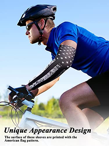 SATINIOR 8 Pairs Arm Sleeves for Men Women UV Sun Protection Sleeve, M - size: Medium