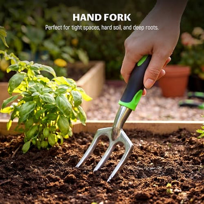 Gardening Tool Set, Heavy Duty Aluminum Alloy Hand Tools, Ergonomic Handle Design, Ideal Gardening Gifts for Women, Men, Mom and Dad