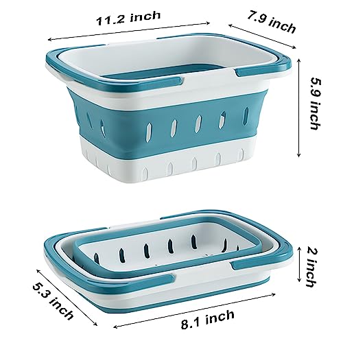 Foldable Plastic Shower Caddy Basket 2 Pcs, Portable and Durable Toiletries Caddy with Handles Ideal for Dorm, Bathroom, Cleaning, Kitchen, Camping, Waterproof, Easy to Clean (Grey 2 pack) - color: Grey 2 pack