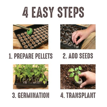 Jiffy Seed Starting Tray Kit - 36 Cell Germination Tray, Portable - 2 Pack, 72 Pellet - style: 2 Greenhouse Kit