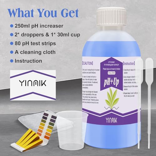 General Hydroponics pH Up Liquid, pH Control Liquid Increase pH Levels - color: Blue pH Up