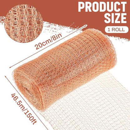 Gisafai 8'' X 150 ft Copper Mesh Roll for Rodent Control, 1 Roll - size: 8" X 150 ft