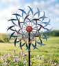 4 Layer Wind Spinners Metal Vine Scroll Kinetic Garden Yard Art Decor - color: Vine