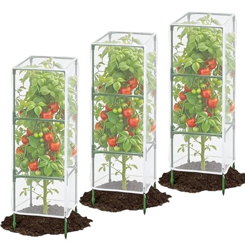 3 Pack 59" x 18" Garden Bird Netting for Square Tomato Cage, Plant Cage Net