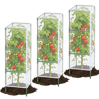 3 Pack 59" x 18" Garden Bird Netting for Square Tomato Cage, Plant Cage Net