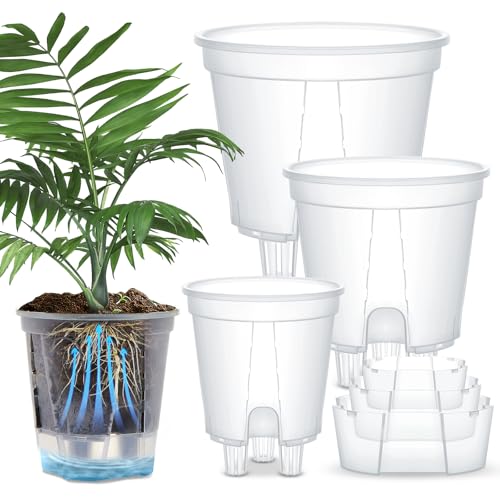 Wonderjune Self Watering Planter, 4.72'', 5.91'', 7.09'', Clear, 3 Pcs - color: Clear, size: 4.72'', 5.91'', 7.09''