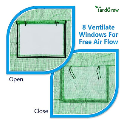 YardGrow Greenhouse Replacement Cover Larger Walk in Outdoor Plant Gardening Greenhouse (Frame Does NOT Included) (Green, 20'x10'x7') - color: Green, 20'x10'x7'