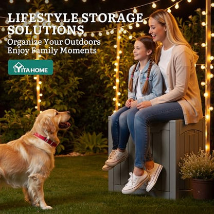 YITAHOME 31 Gallon Deck Boxes Set of 2 - color: Taupe, size: 31 Gallon 2pcs