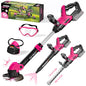 Kids Tool Set, 3-IN-1 Kids Leaf Blower, Weed Wacker & Hedge Trimmer Toy - color: Pink