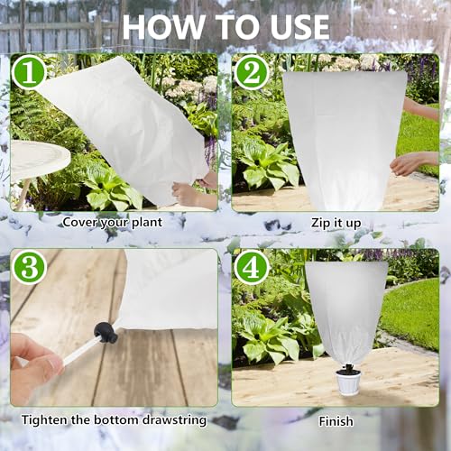 2 Pack Plant Covers Freeze Protection for Winter, 31.5''×23.6'' Frost Cloths for Outdoor Plants Cold Weather Blankets with Drawstrings - size: 31.5''×23.6'' (S, 2 Pack)