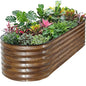 Galvanized Raised Garden Bed - 1PCS 6x2x1.4ft Metal Planter Box Brown - color: Brown, size: 6x2x1.4ft(1pcs)